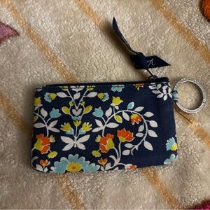 Floral Navy Keychain Pouch